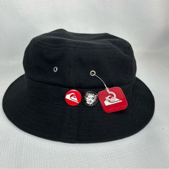 NWT Quicksilver Bucket Hat Black One Size 100% Cotton Summer Outdoor - Picture 1 of 6